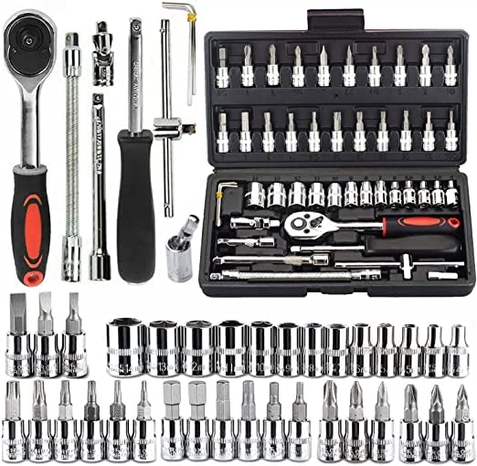46 in 1 Pcs Tool Kit & Screwdriver and Socket Set