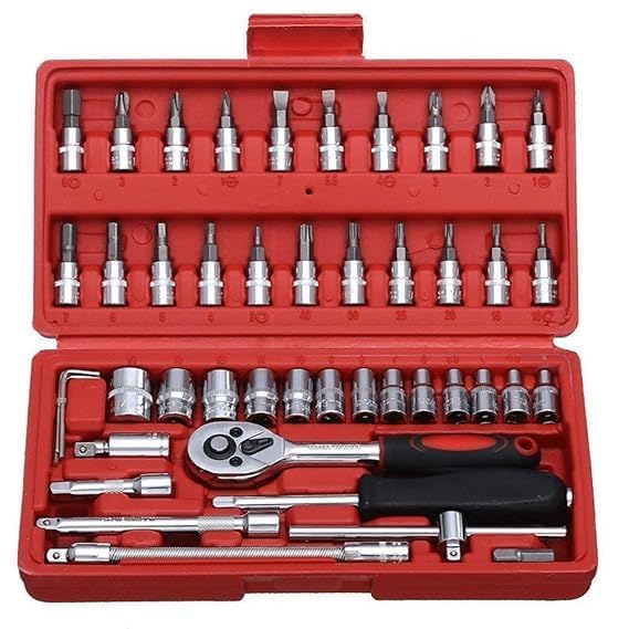 46 in 1 Pcs Tool Kit & Screwdriver and Socket Set