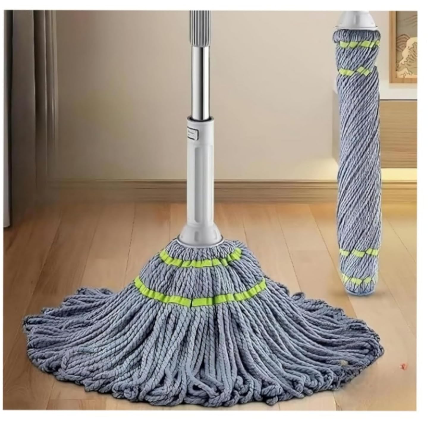 Microfiber Twist Mop for Floor Cleaning, Squeeze Twist Mop Stick