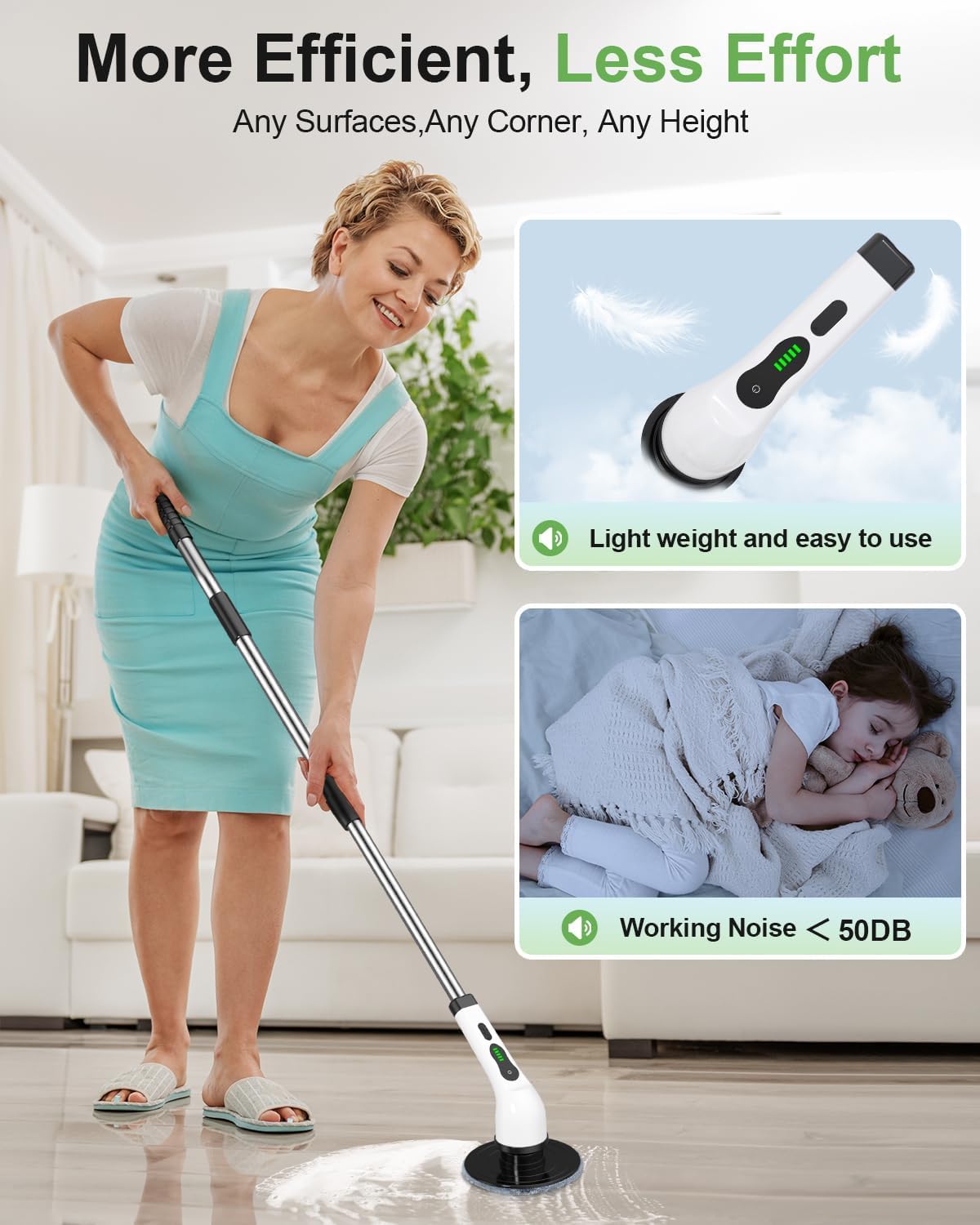 9 in 1 Electric Spin Scrubber,Cleaning Brush Scrubber for Home