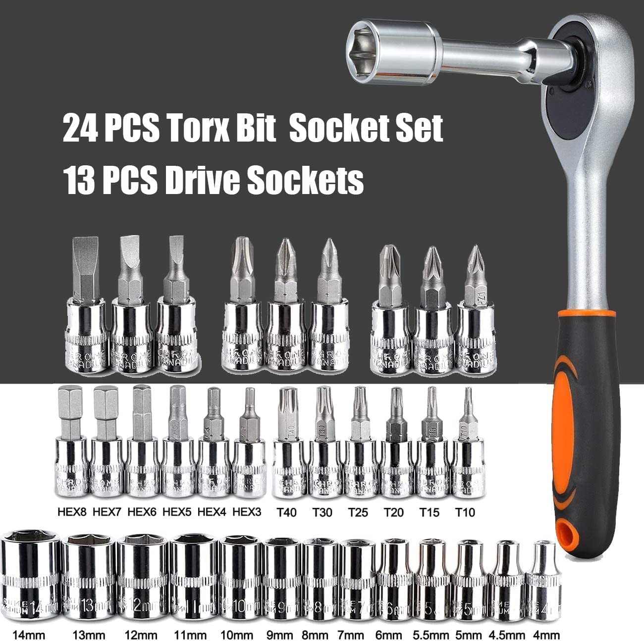 46 in 1 Pcs Tool Kit & Screwdriver and Socket Set