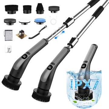 Home Kitchen Floor Cleaning Brush Long Handle Extendable Wireless Electric Rotating Model with Plastic Material