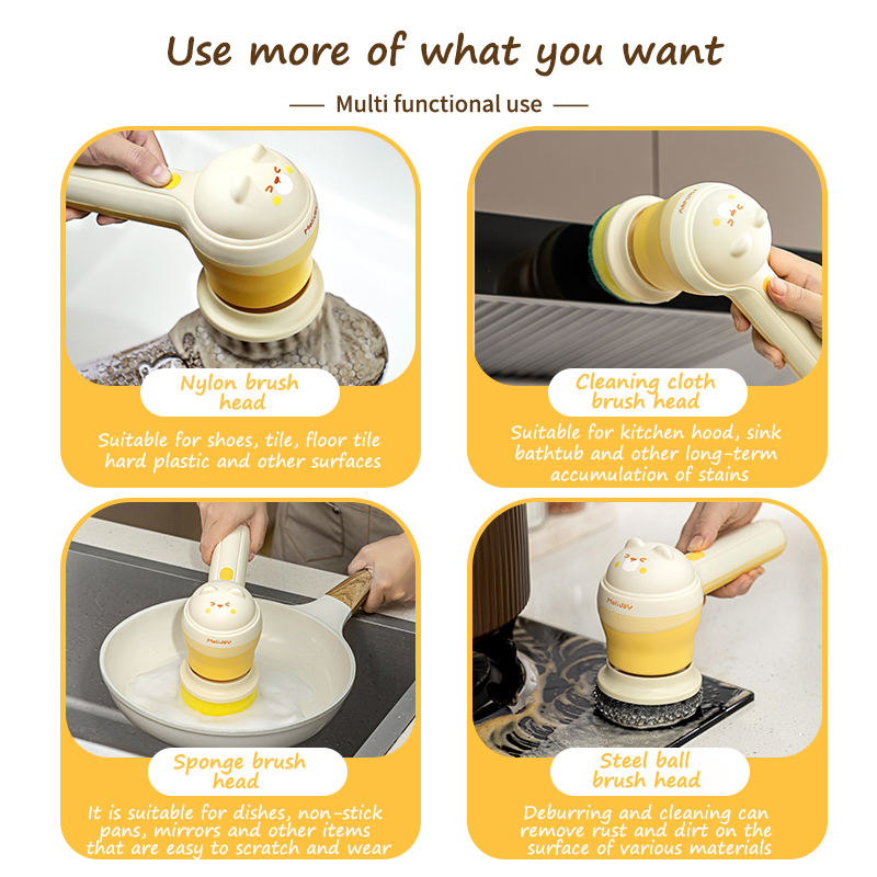 5 in 1 Multifunctional Wireless Electric Magic Dish Brush Spin Scrubber Scrub Cleaning Brush