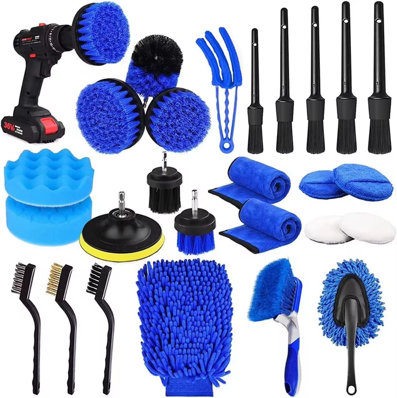 27pcs Car Detailing Kit Car Cleaning Tools Kit for Interior Exterior Wheels